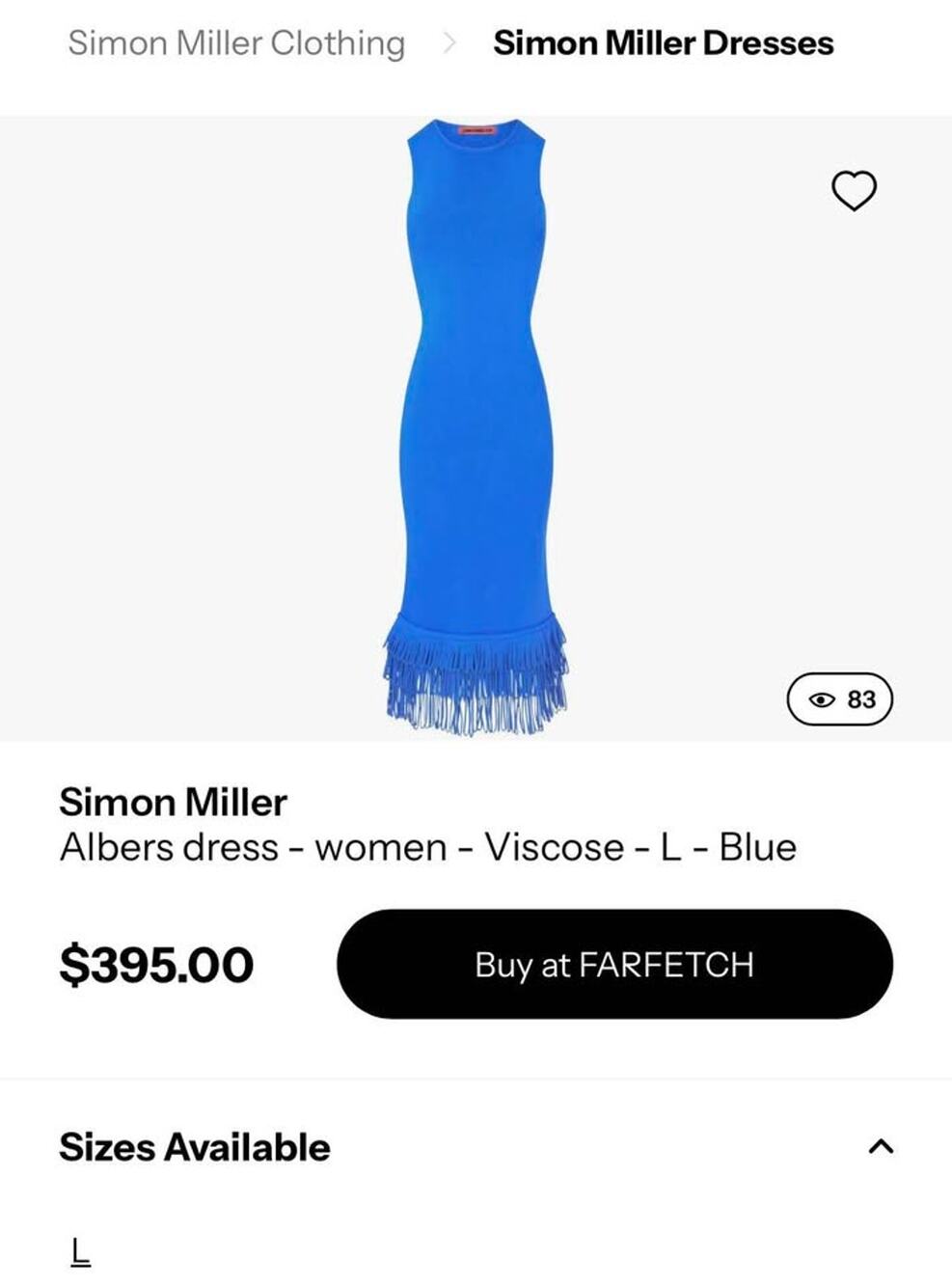 Simon Miller Albers Dress Blue Bodycon with fringe